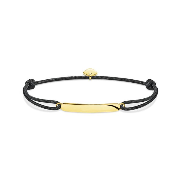 Thomas Sabo Csomózott fekete textil karkötő aranyozott lappal LS115-848-11-L22v
