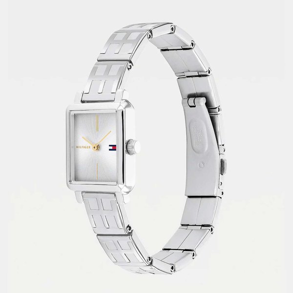 Tommy Hilfiger Tea square ezüst színű női óra arany mutatóval 1782327