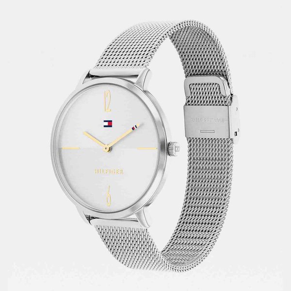 Tommy Hilfiger Liza ezüst színű női óra arany mutatóval 1782338