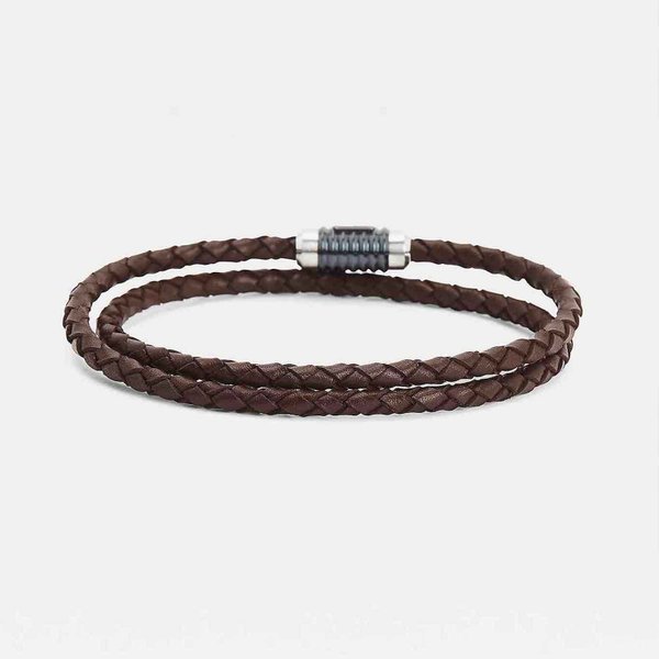 Tommy Hilfiger Duplasoros barna bőr férfi karkötő 2790305