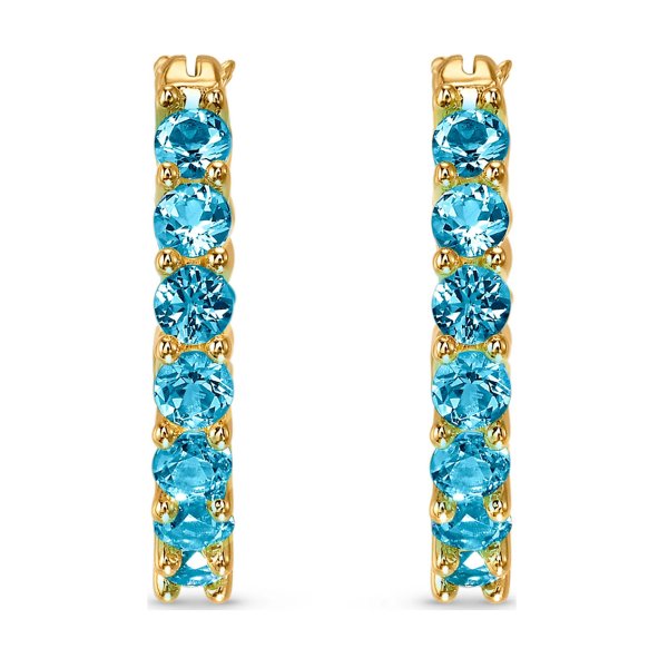 Swarovski Vittore arany színű karika fülbevaló vízkék kristállyal 5514357
