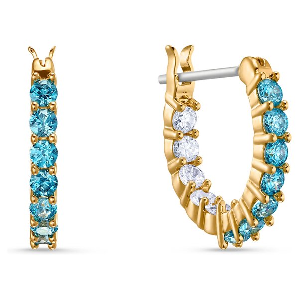 Swarovski Vittore arany színű karika fülbevaló vízkék kristállyal 5514357