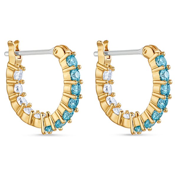 Swarovski Vittore arany színű karika fülbevaló vízkék kristállyal 5514357