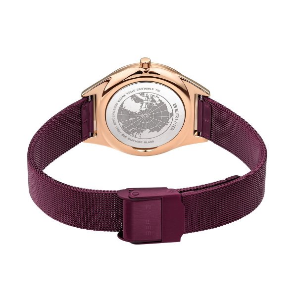 Bering Ultra slim női óra lila számlappal és szíjjal 17031-969
