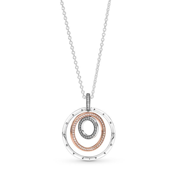 Pandora ékszer Kéttónusú körök ezüst láncon 389483C01-60