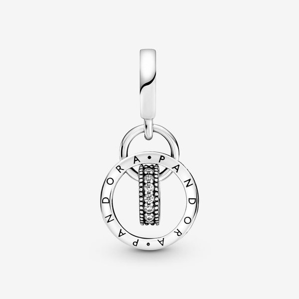Pandora ékszer Logó és körök függő ezüst charm 799490C01