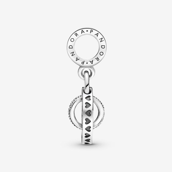 Pandora ékszer Logó és körök függő ezüst charm 799490C01