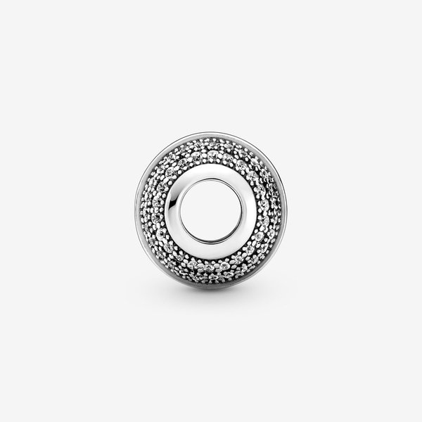 Pandora ékszer Pávé és logó ezüst charm 799489C01