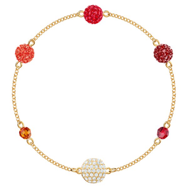 Swarovski Remix arany színű karkötő piros kristályokkal 5479021