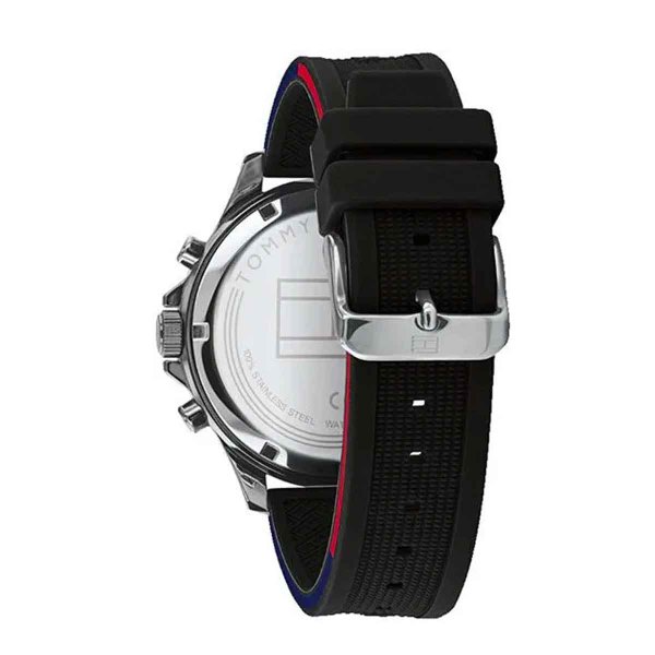 Tommy Hilfiger Brad fekete szilikon szíjas férfi óra 1791724