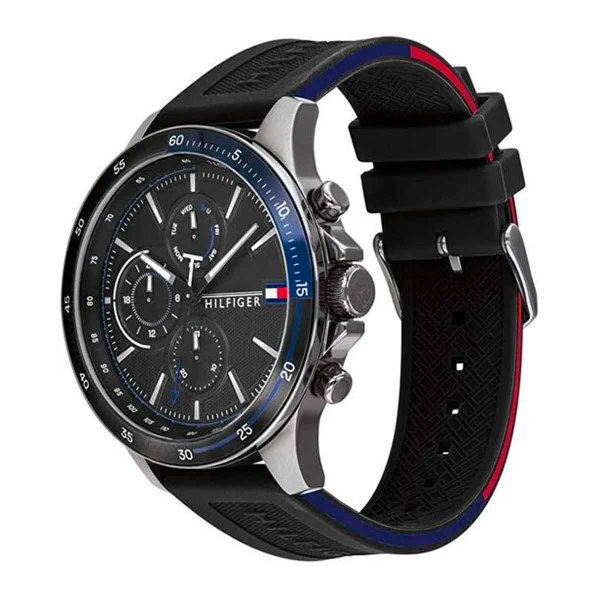 Tommy Hilfiger Brad fekete szilikon szíjas férfi óra 1791724