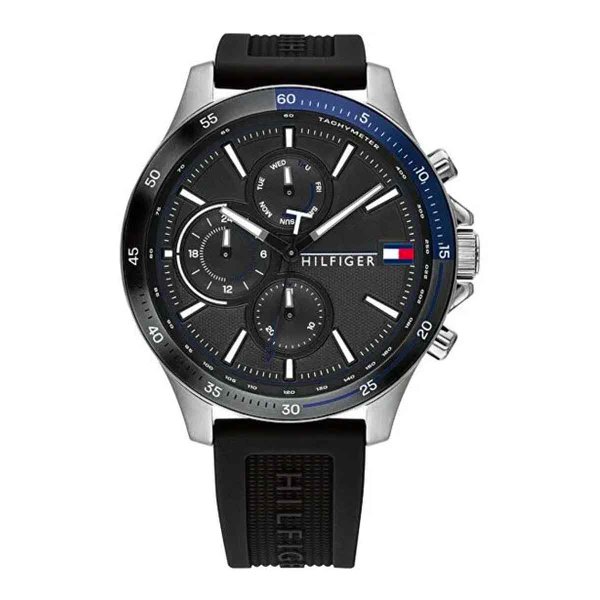 Tommy Hilfiger Brad fekete szilikon szíjas férfi óra 1791724
