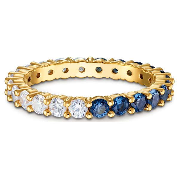 Swarovski  Vittore arany színű gyűrű fehér és kék kristályokkal 