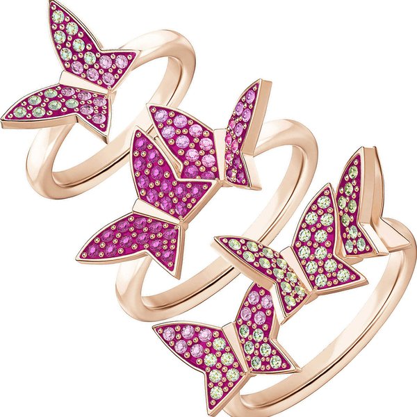 Swarovski Lilia rozé gyűrű szett 