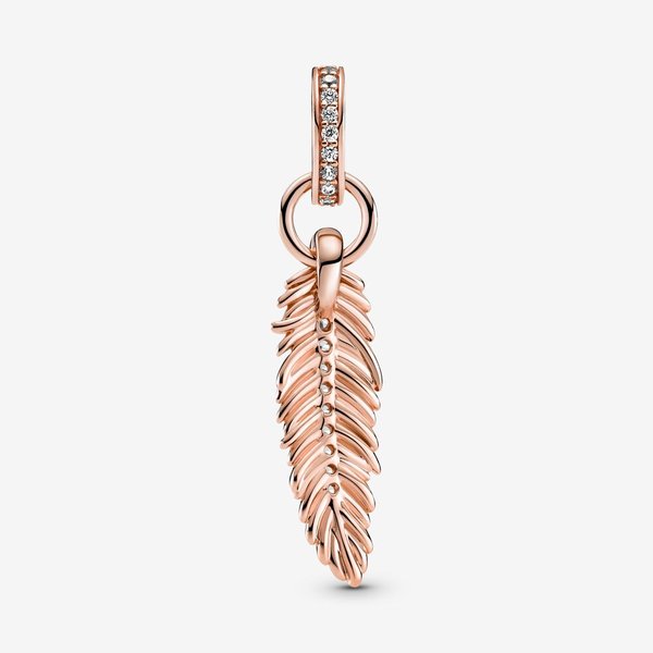Pandora ékszer Szikrázó toll rozé charm 789550C01