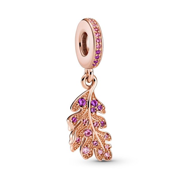 Pandora ékszer Tölgyfa levél függő rozé charm 789552C01