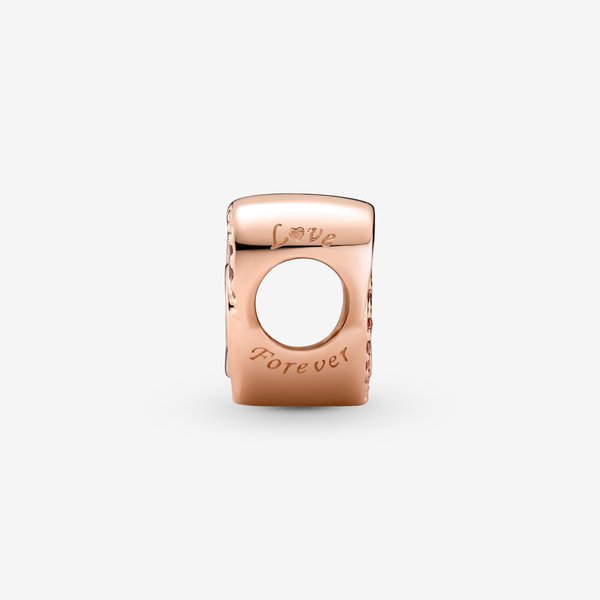 Pandora ékszer Összefonódott szerelmes szívek rozé charm 789529C01