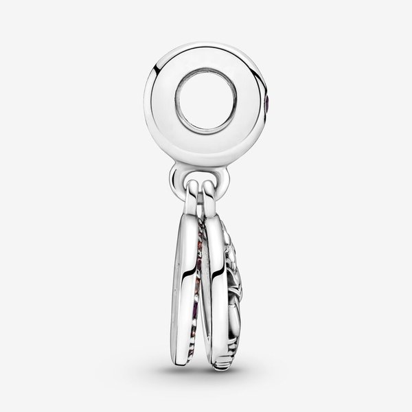 Pandora ékszer Rózsaszín pávé toll függő ezüst charm 799561C01
