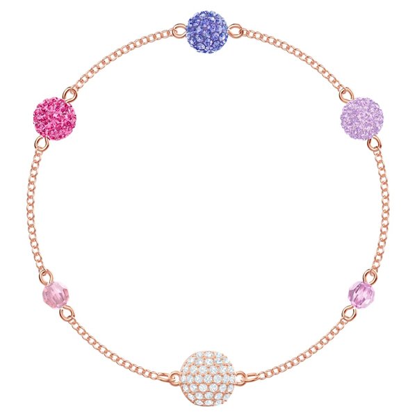 Swarovski Remix rozé karkötő lila kék rózsaszín kristályokkal 
