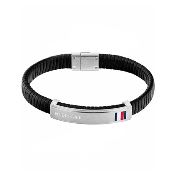 Tommy Hilfiger Mágneskapcsos fekete férfi bőr karkötő 2790349