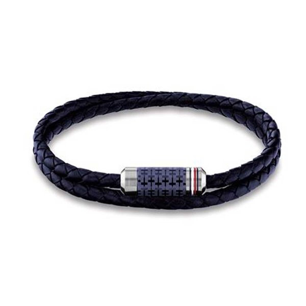 Tommy Hilfiger Sötétkék duplasoros férfi karkötő mágneses kapoccsal 2790326