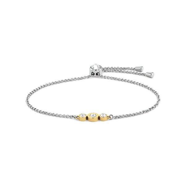 Tommy Hilfiger Állítható ezüst színű arany foglalatos köves női karkötő  2780540