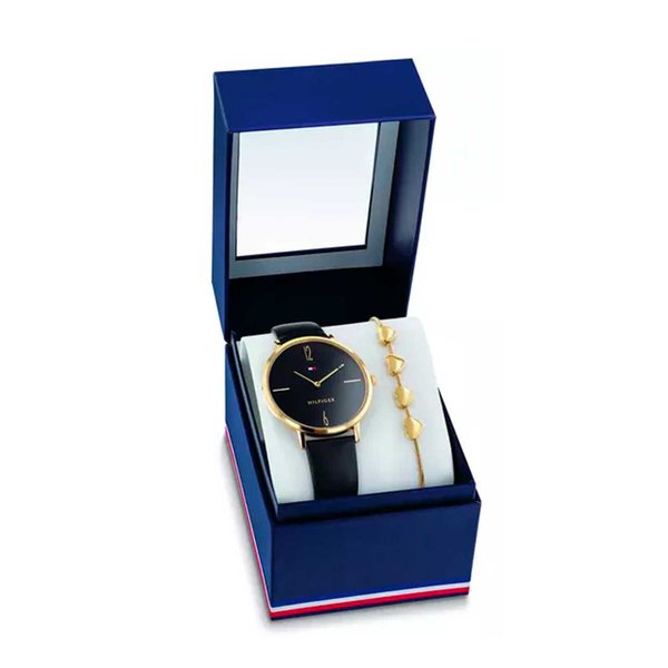 Tommy Hilfiger Fekete arany női karóra szett karkötővel 2770107