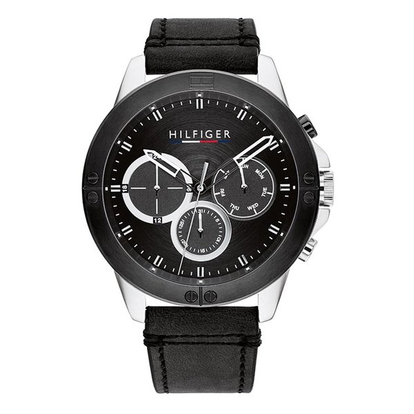 Tommy Hilfiger Harley fekete bőrszíjas férfi karóra 1791894