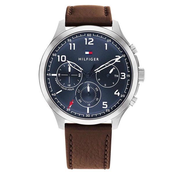 Tommy Hilfiger Asher barna bőrszíjas sötétkék hátlapos férfi karóra 1791855