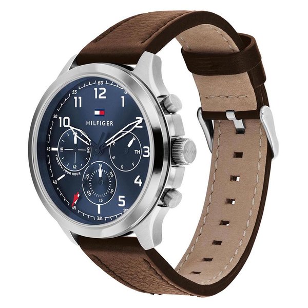 Tommy Hilfiger Asher barna bőrszíjas sötétkék hátlapos férfi karóra 1791855