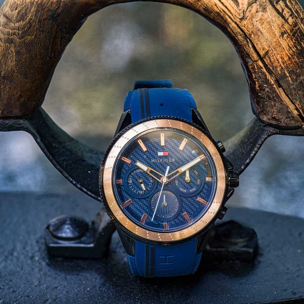 Tommy Hilfiger Aiden szilikonos sötétkék rozé férfi karóra 1791860