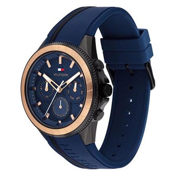 Tommy Hilfiger Aiden szilikonos sötétkék rozé férfi karóra 1791860