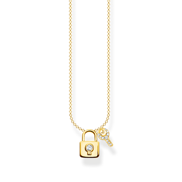 Thomas Sabo Aranyozott ezüst nyaklánc lakat és kulcs medállal KE2122-414-14-L45