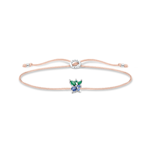 Thomas Sabo Állítható textil karkötő ezüst áfonyával LS128-166-7-L20v