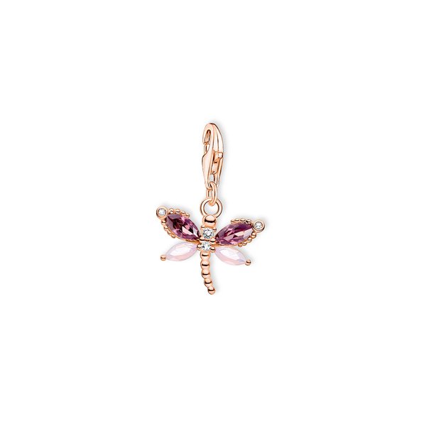 Thomas Sabo Rózsaszín lila rozé szitakötő charm 1873-323-7