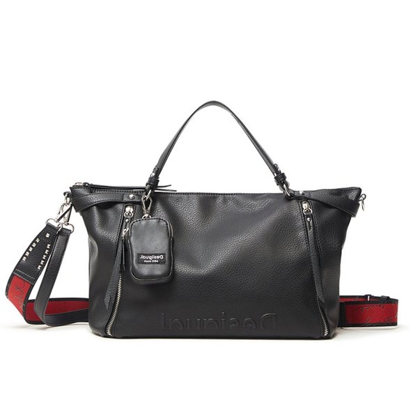 Desigual Embossed half libia fekete táska 21WAXPAV-2000