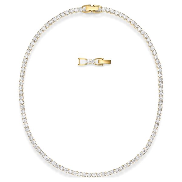 Swarovski Tennis Deluxe arany színű nyaklánc kristályokkal 5511545