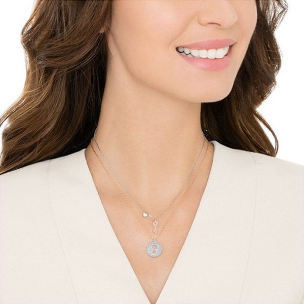 Swarovski Kulcs és kulcslyuk kéttónusú nyaklánc 5272240