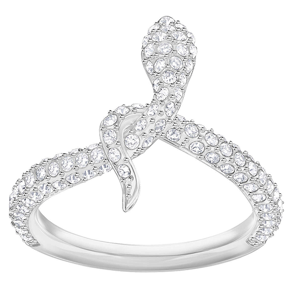 Swarovski Szikrázó kígyó ezüst színű gyűrű kristályokkal 