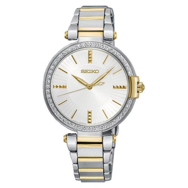 Seiko Kéttónusú fehér számlapos női óra SRZ516P1