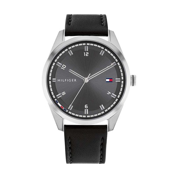 Tommy Hilfiger Griffin fekete bőr szíjas férfi óra 1710459