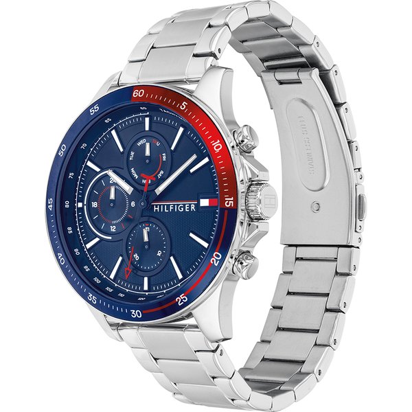 Tommy Hilfiger Bank hirde ezüst szíjas férfi óra 1791718