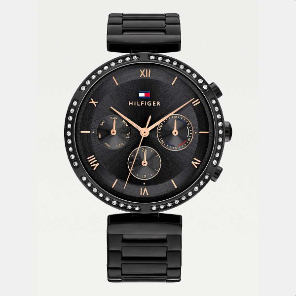Tommy Hilfiger Luna fekete rozé női óra 1782390