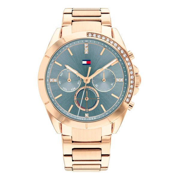 Tommy Hilfiger Kannedy rozé óra zöld számlappal 1782386