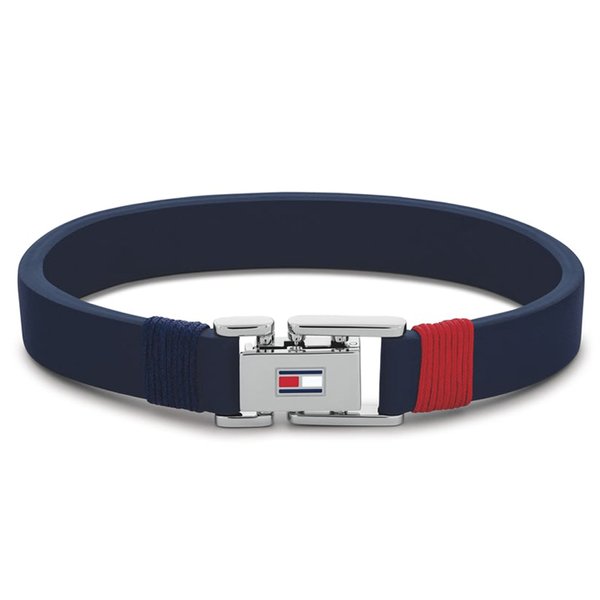 Tommy Hilfiger Hardware kék bőr férfi karkötő 2790226S