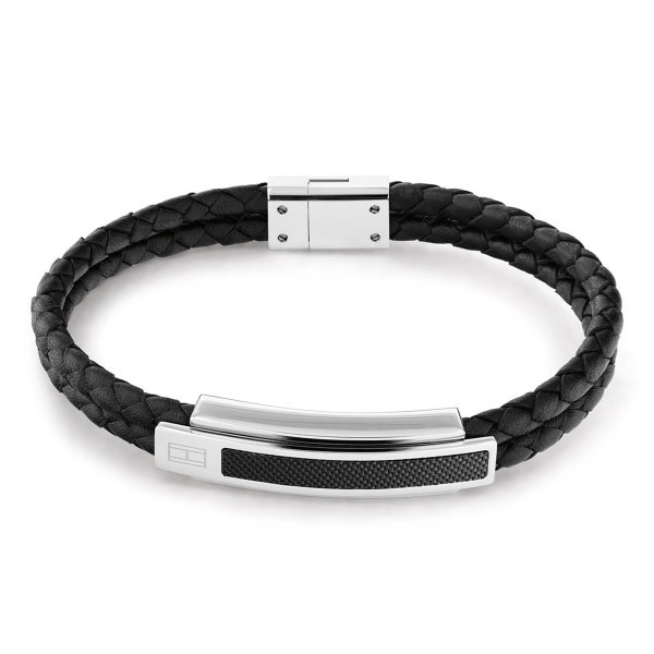 Tommy Hilfiger Dupla fekete bőr karkörő mágneszárral 2790357