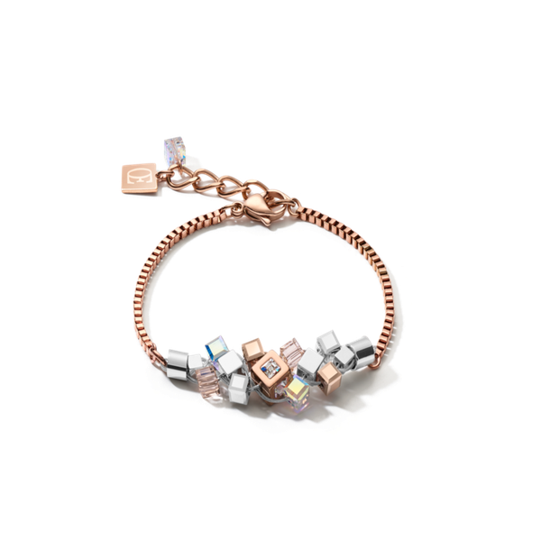 Coeur de Lion Rozé hematit kockás karkötő 5037/30-1620