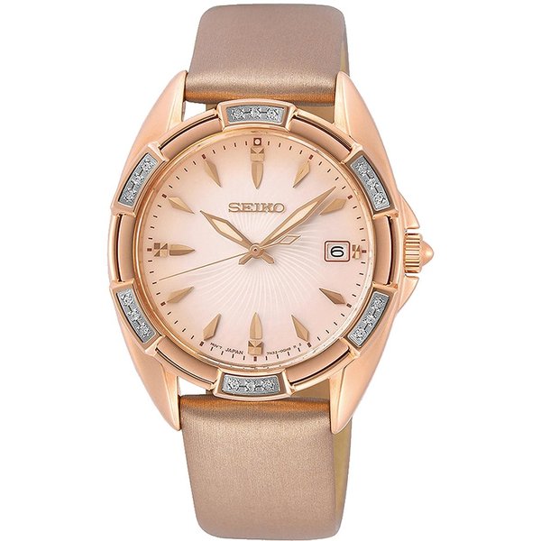 Seiko Gyémántköves női kvarc óra szatén óraszíjjal SKK726P1
