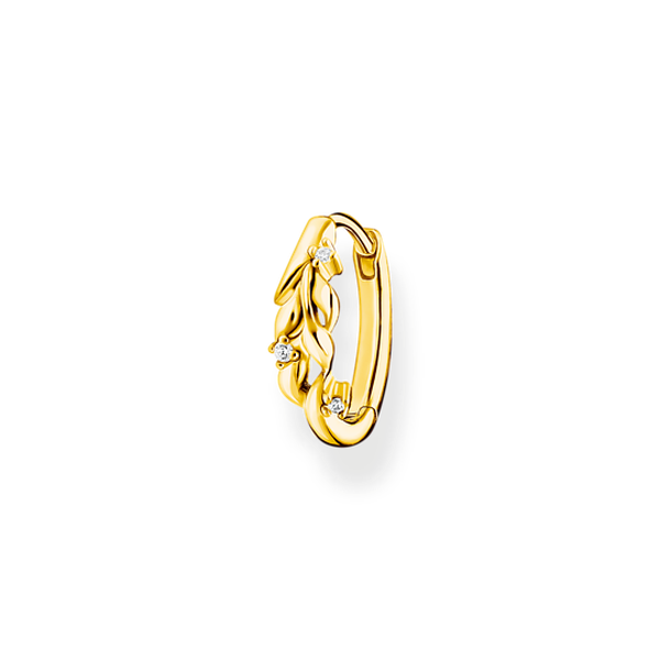 Thomas Sabo Bájos levelek fél pár aranyozott ezüst karika fülbevaló CR681-414-14