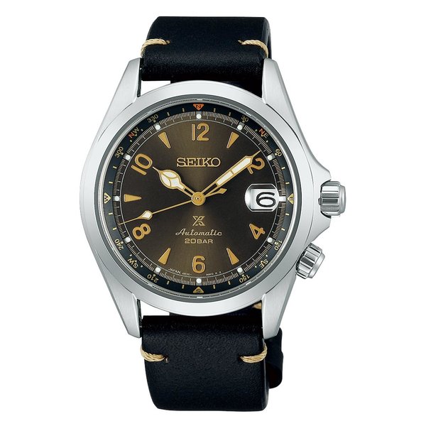Seiko Prospex Alpinist fekete bőrszíjas férfi óra SPB209J1